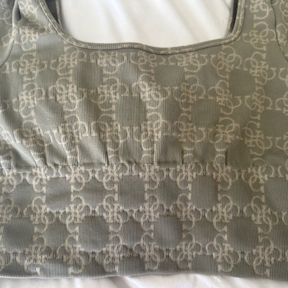 GUESS? Logomania Sage Green Ribbed Active Set Size XS - Picture 2 of 12